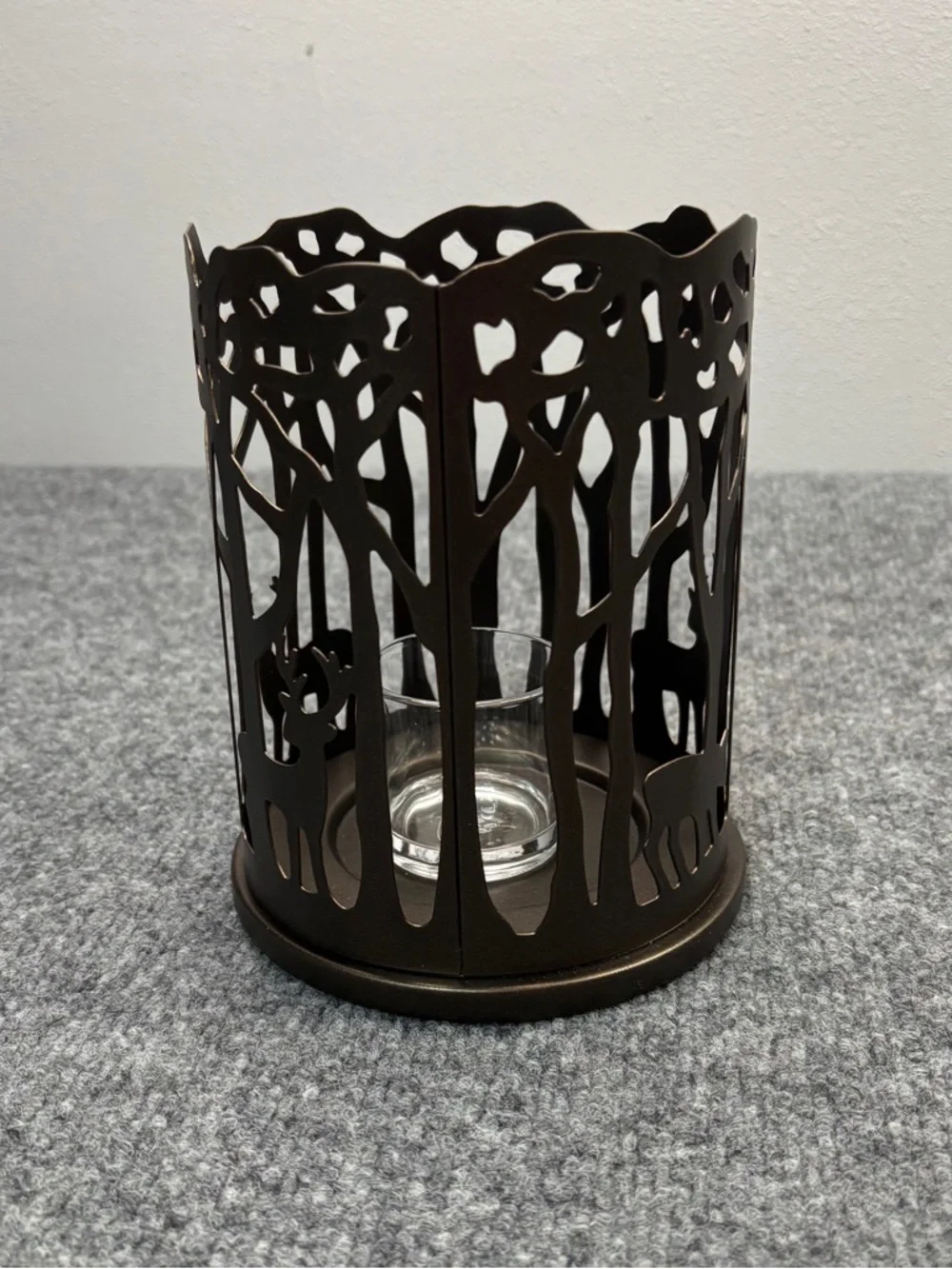 PartyLite Woodland Light Candle Sleeve P91215 Metal Holder Rustic Deer Retired - Picture 4 of 14